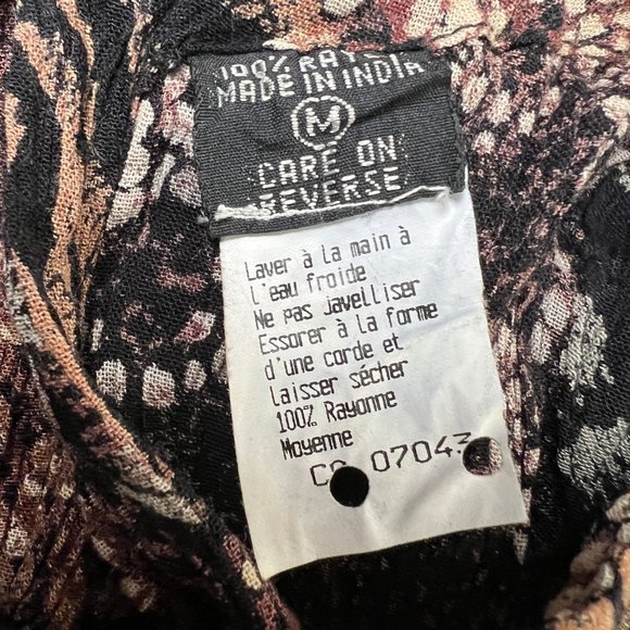 Vintage Patchwork Pleated Crinkle Midi Maxi Dress Quilt Animal Print Boho Hippie - Picture 4 of 5